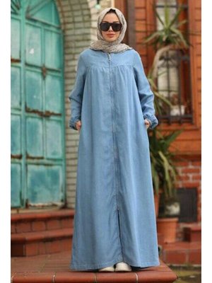 Mavi Denim Fermuarlı Ferace Mavi Denim Fermuarlı Ferace