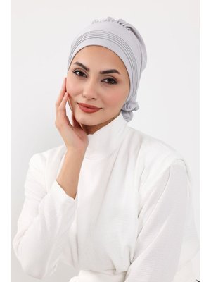 31a Açık Gri Aerobin Kumaş Hazır Türban,ht 31a Açık Gri Aerobin Kumaş Hazır Türban,ht