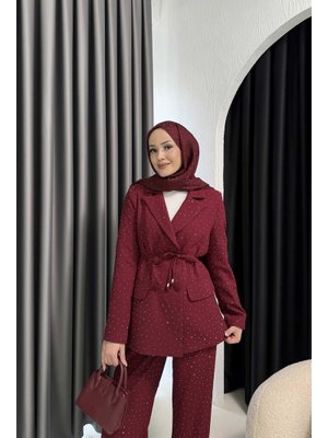 Bordo Full Taşlı Takım Bordo Full Taşlı Takım