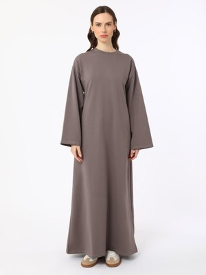 Vizon Geniş Kollu Yumuşak Tuşeli Elbise