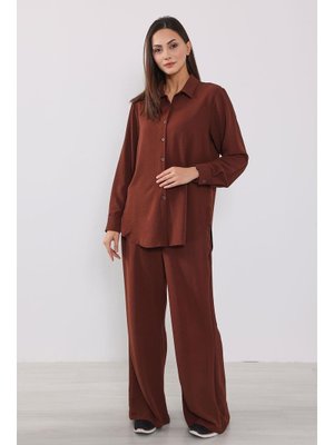 Kahverengi Rahat Ve Şık Günlük Aerobin Takım,tk