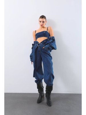 Koyu Mavi Oversize Jean Tulum Koyu Mavi Oversize Jean Tulum