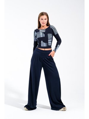 Geniş Paça Yüksek Bel Korsaj Kemerli Pileli Palazzo Pantolon.