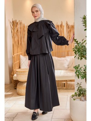 Siyah Etekli Poplin Takım Siyah Etekli Poplin Takım