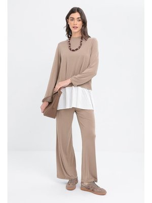 Vizon Pilise Garnili Pantolonlu Takım