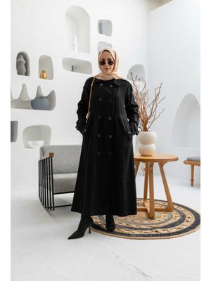 Siyah Reglan Kollu Süs Pileli Denim Ceket Siyah Reglan Kollu Süs Pileli Denim Ceket