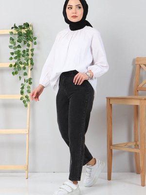 Siyah Boyfriend Büyük Beden Kot Pantolon Siyah Boyfriend Büyük Beden Kot Pantolon