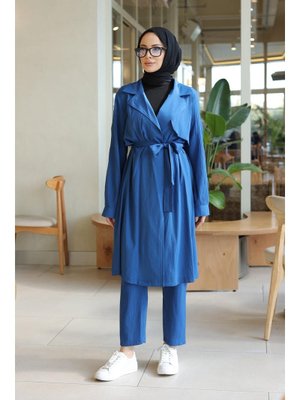 İndigo Ay Parça Detaylı Takım