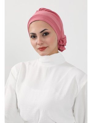 31a Koyu Pembe Aerobin Kumaş Hazır Türban,ht