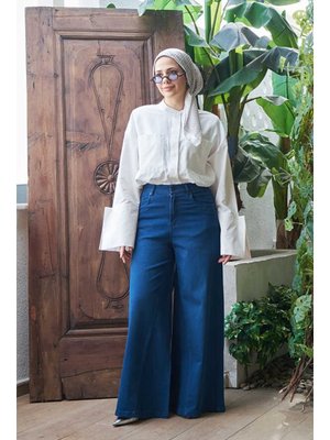 Lacivert Denim Pantolon Etek Lacivert Denim Pantolon Etek