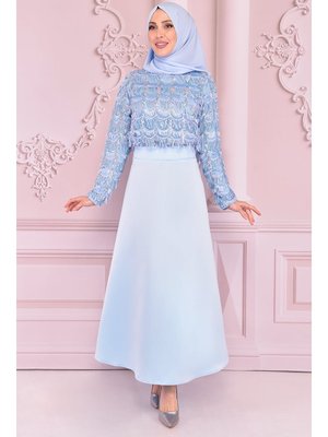 Etekli Kombin Bebe Mavi