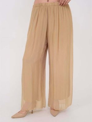 Camel Italyan Astarlı Lastikli İpek Pantolon
