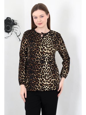 Jaguar Desen Bağcık Yaka Bürümcük