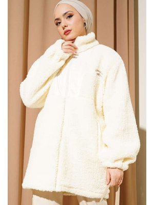 Ekru Peluş Mont Ekru Peluş Mont