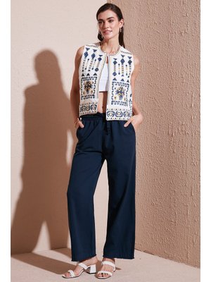 Lacivert Lela Pantolon