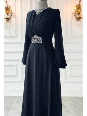 Siyah Faran Abiye Elbise