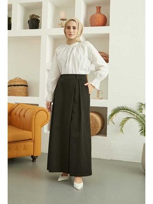 Siyah Denim Parça Boya Pantolon Etek Siyah Denim Parça Boya Pantolon Etek