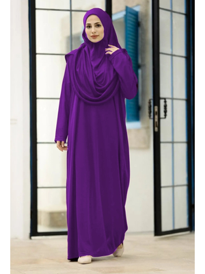 Mor Pratik Tek Parça Namaz Elbisesi