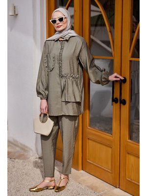 Cebi Taş Detaylı Takım Küf Yeşil Cebi Taş Detaylı Takım Küf Yeşil