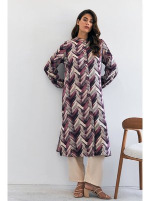Leylak Violet Uzun Tunik Pantolon Takım Leylak Violet Uzun Tunik Pantolon Takım
