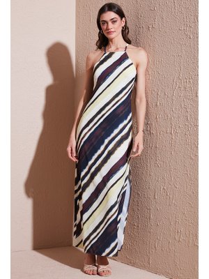 Sarı Lela Elbise Kahve