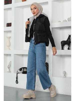 Siyah Kapüşonlu Şişme Yelek Siyah Kapüşonlu Şişme Yelek