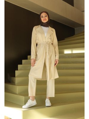 Bej Ay Parça Detaylı Takım