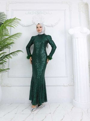 Zümrüt Yeşil Parıltı Abiye Elbise Zümrüt Yeşil Parıltı Abiye Elbise