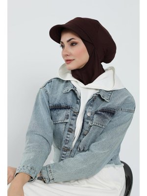 Kahverengi Çıkarılabilir Siperlikli Bone,türban,b Kahverengi Çıkarılabilir Siperlikli Bone,türban,b