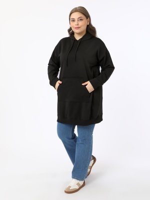 Siyah Büyük Beden Kapüşonlu Sweatshirt Siyah Büyük Beden Kapüşonlu Sweatshirt