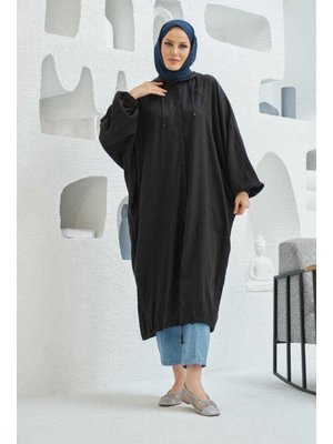 Siyah Denim Parça Boya Yarasa Tunik Siyah Denim Parça Boya Yarasa Tunik