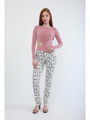 Beyaz Likralı Düşük Bel Skinny Fit Jean Pantolon