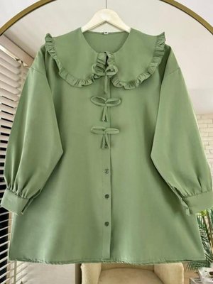 Yeşil Marul Yaka Fiyonklu Tunik Yeşil Marul Yaka Fiyonklu Tunik