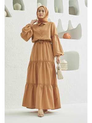Camel Carla Büzgülü Elbise