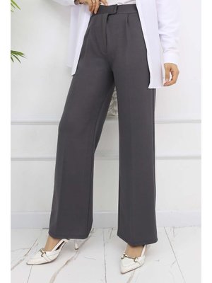 Gri Bol Paça Palazzo Pantolon