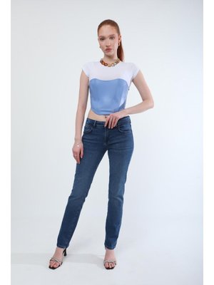 Slim Fit Likralı Lacivert Jean Pantolon