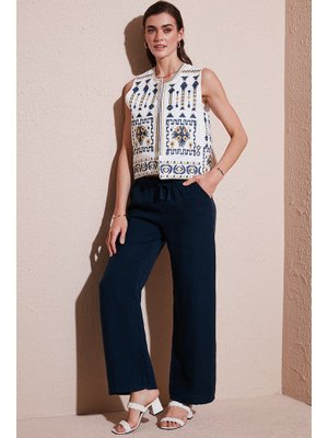 Lacivert Lela Pantolon