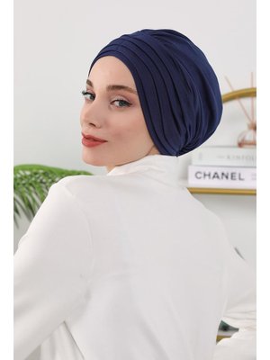 13o Lacivert Dört Mevsim Kullanıma Uygun Mihrace Pileli Bone,b 13o Lacivert Dört Mevsim Kullanıma Uygun Mihrace Pileli Bone,b