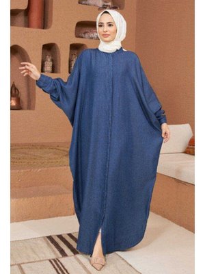 Koyu Mavi Denim Tensel Abaya Koyu Mavi Denim Tensel Abaya