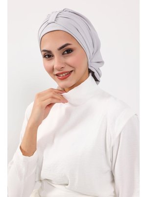 Açık Gri Aerobin Kumaş Hazır Türban,ht Açık Gri Aerobin Kumaş Hazır Türban,ht