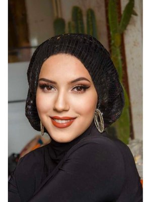 Payetli Çağla Abiye Hazır Türban Bone Payetli Çağla Abiye Hazır Türban Bone