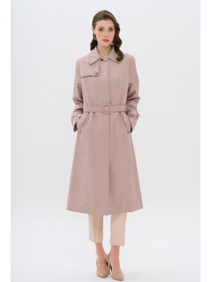 Gömlek Yaka Dikiş Detaylı Büyük Beden Trençkot A.kamel