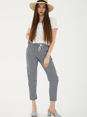 Lacivert Cepli Bağcıklı Pantolon