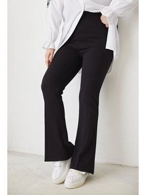 Siyah İspanyol Paça Kumaş Pantolon