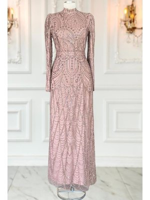 Gül Kurusu Gülce Abiye Elbise