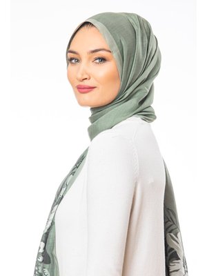 Çiçekli Desen Modal Seri Şal Askısı İle Birlikte 75x200 Cm Haki Yeşil Çiçekli Desen Modal Seri Şal Askısı İle Birlikte 75x200 Cm Haki Yeşil