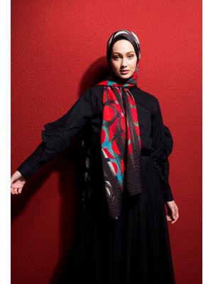 Geometrik Desen Elegante Seri Viscon Şal Askısı İle Birlikte 75x200 Cm Antrasit Gri Geometrik Desen Elegante Seri Viscon Şal Askısı İle Birlikte 75x200 Cm Antrasit Gri