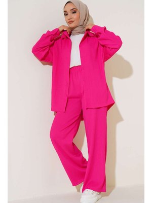 Fuşya Örme İkili Takım Fuşya Örme İkili Takım