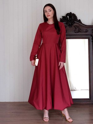 Bordo Balon Elbise