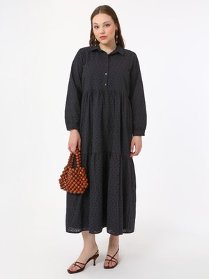 Siyah Büyük Beden Brode Elbise Siyah Büyük Beden Brode Elbise